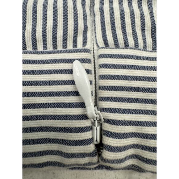 J CREW 6 Preppy Skirt Stripe Seersucker Pleated Button Front Pocket Nautical - Picture 13 of 16
